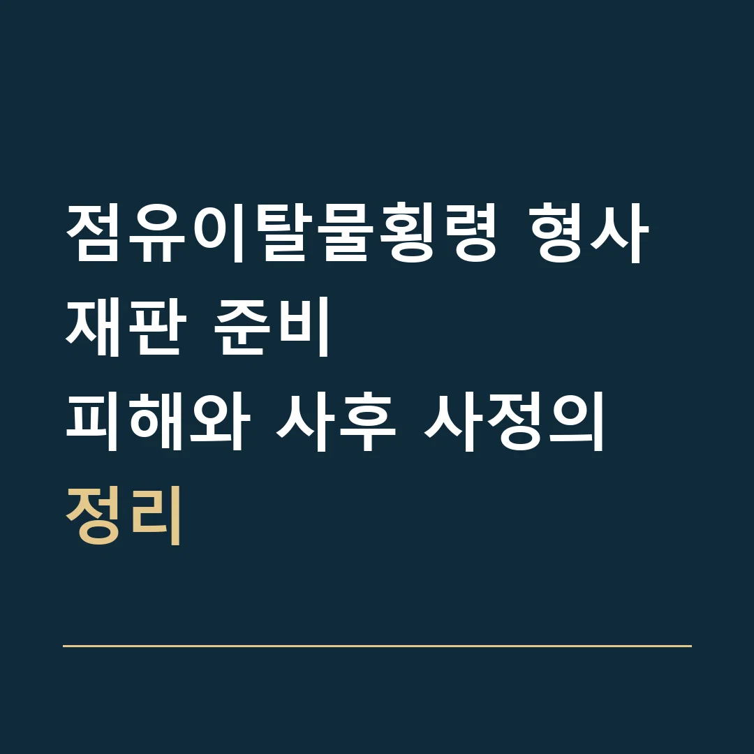 점유이탈물횡령 형사재판 준비 · 피해와 사후 사정의 정리
