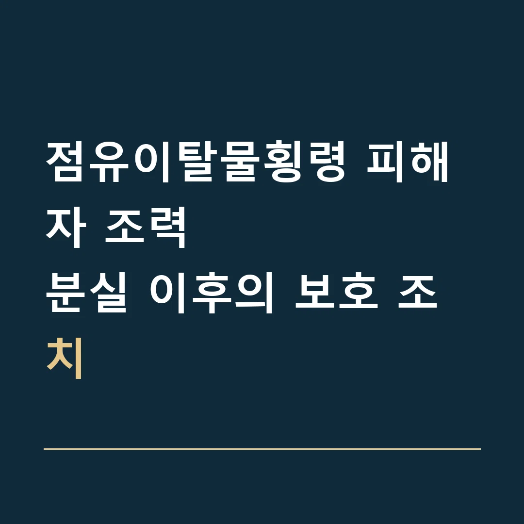 점유이탈물횡령 피해자 조력 · 분실 이후의 보호 조치