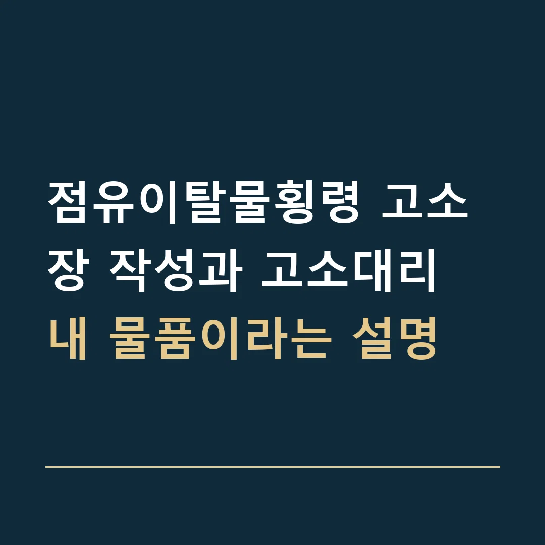 점유이탈물횡령 고소장 작성과 고소대리 · 내 물품이라는 설명
