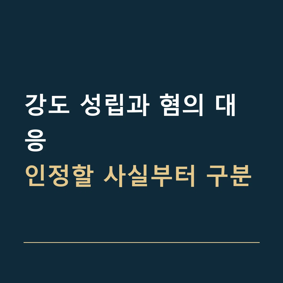 강도 성립과 혐의 대응 · 인정할 사실부터 구분