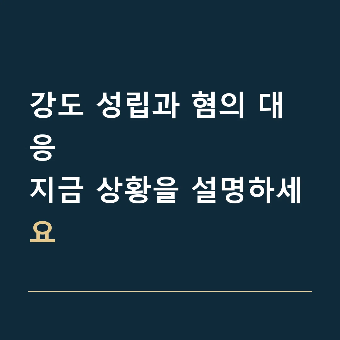 강도 성립과 혐의 대응 · 지금 상황을 설명하세요