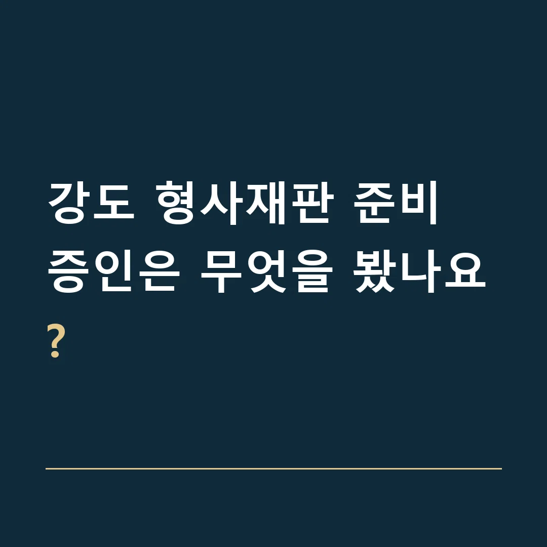 강도 형사재판 준비 · 증인은 무엇을 봤나요?