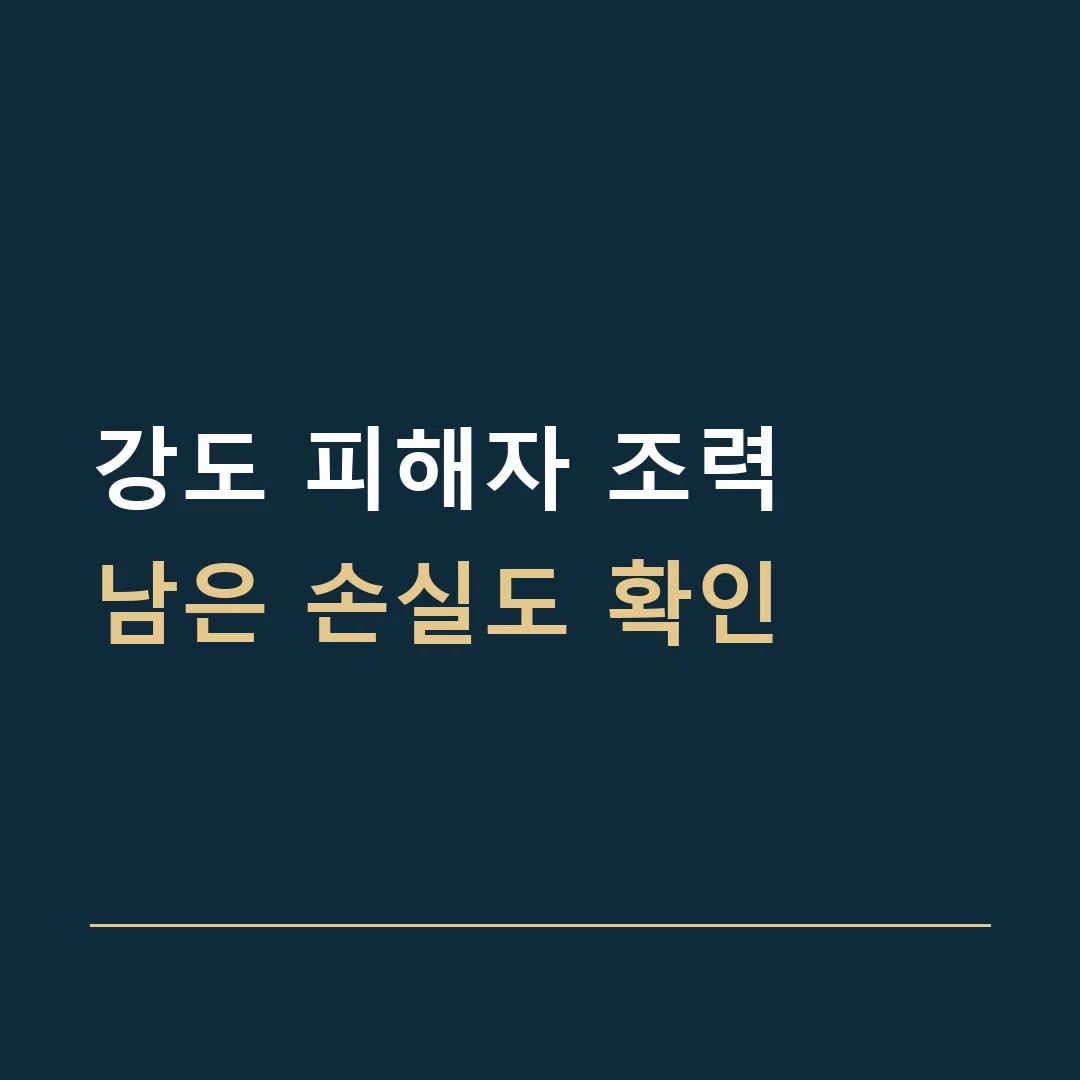 강도 피해자 조력 · 남은 손실도 확인