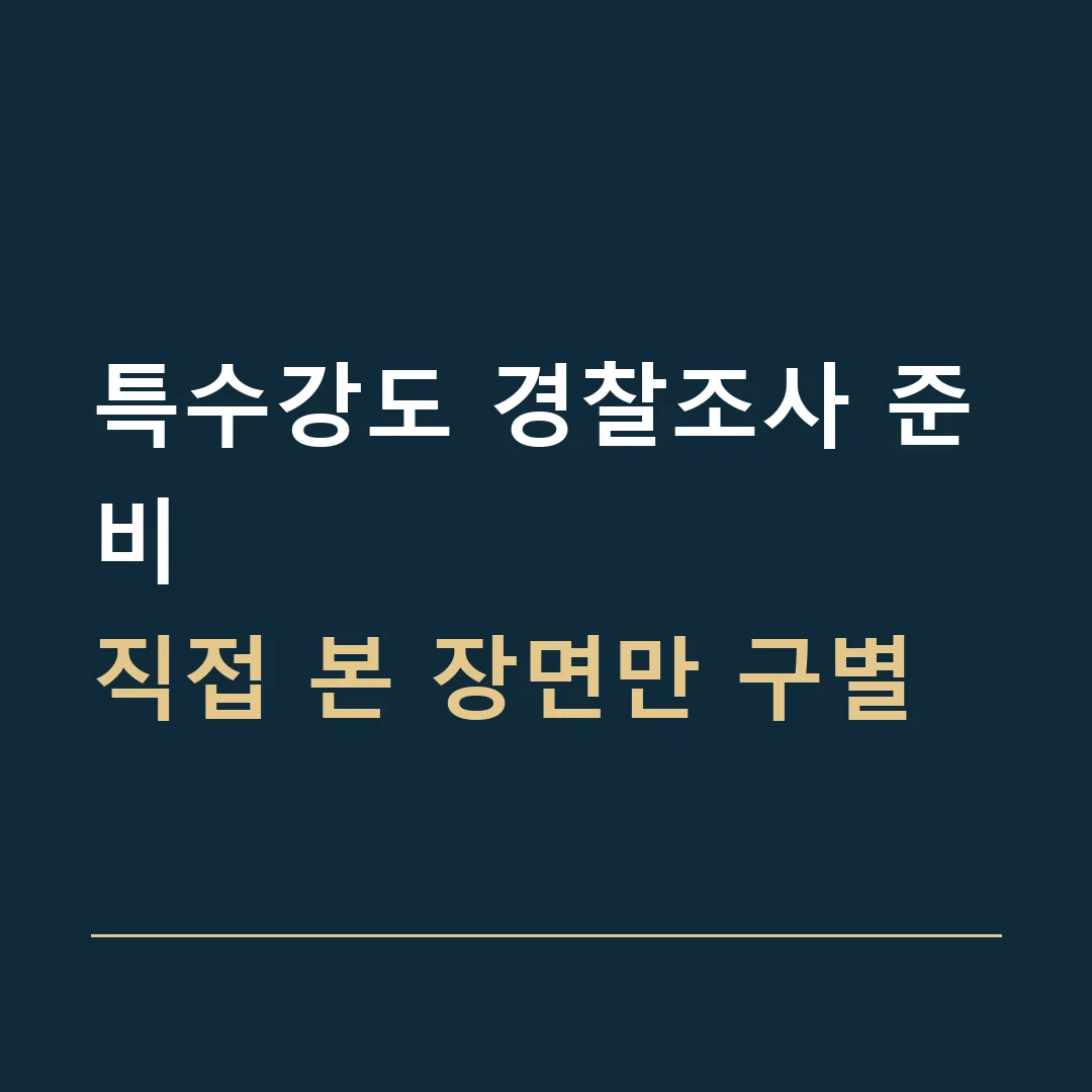 특수강도 경찰조사 준비 · 직접 본 장면만 구별