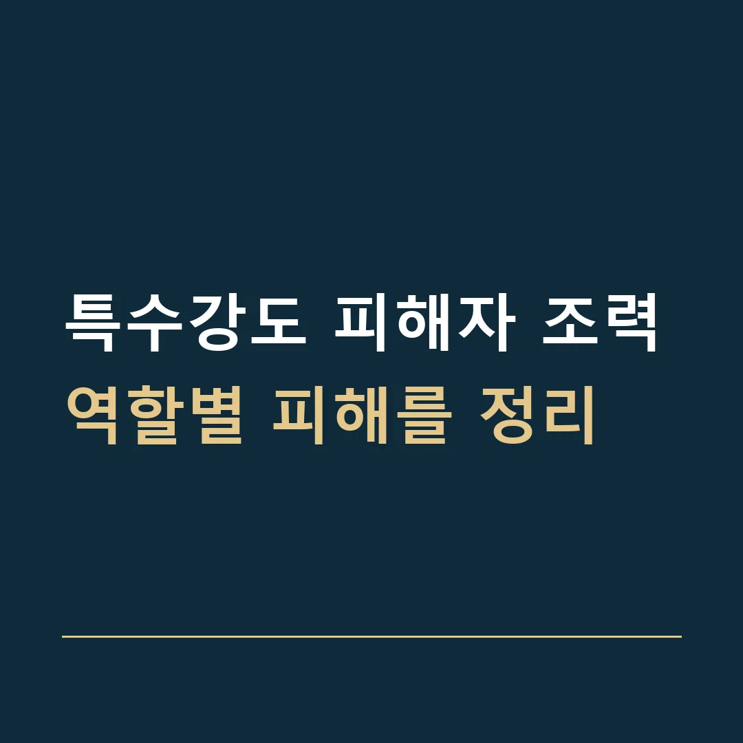 특수강도 피해자 조력 · 역할별 피해를 정리