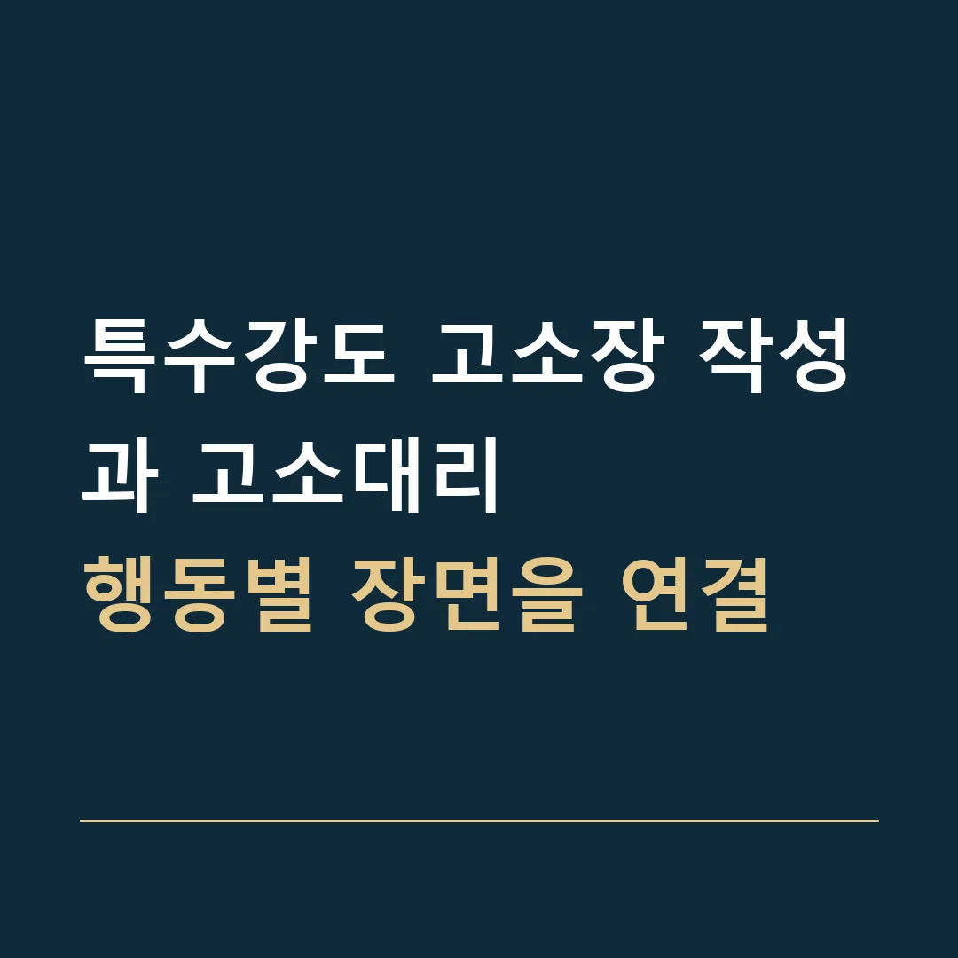 특수강도 고소장 작성과 고소대리 · 행동별 장면을 연결