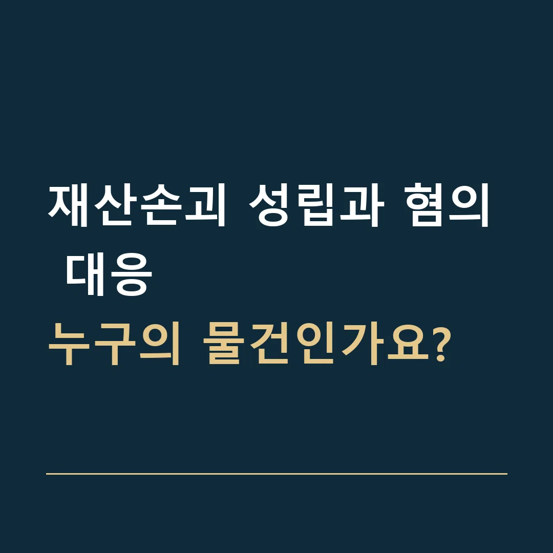 재산손괴 성립과 혐의 대응 · 누구의 물건인가요?