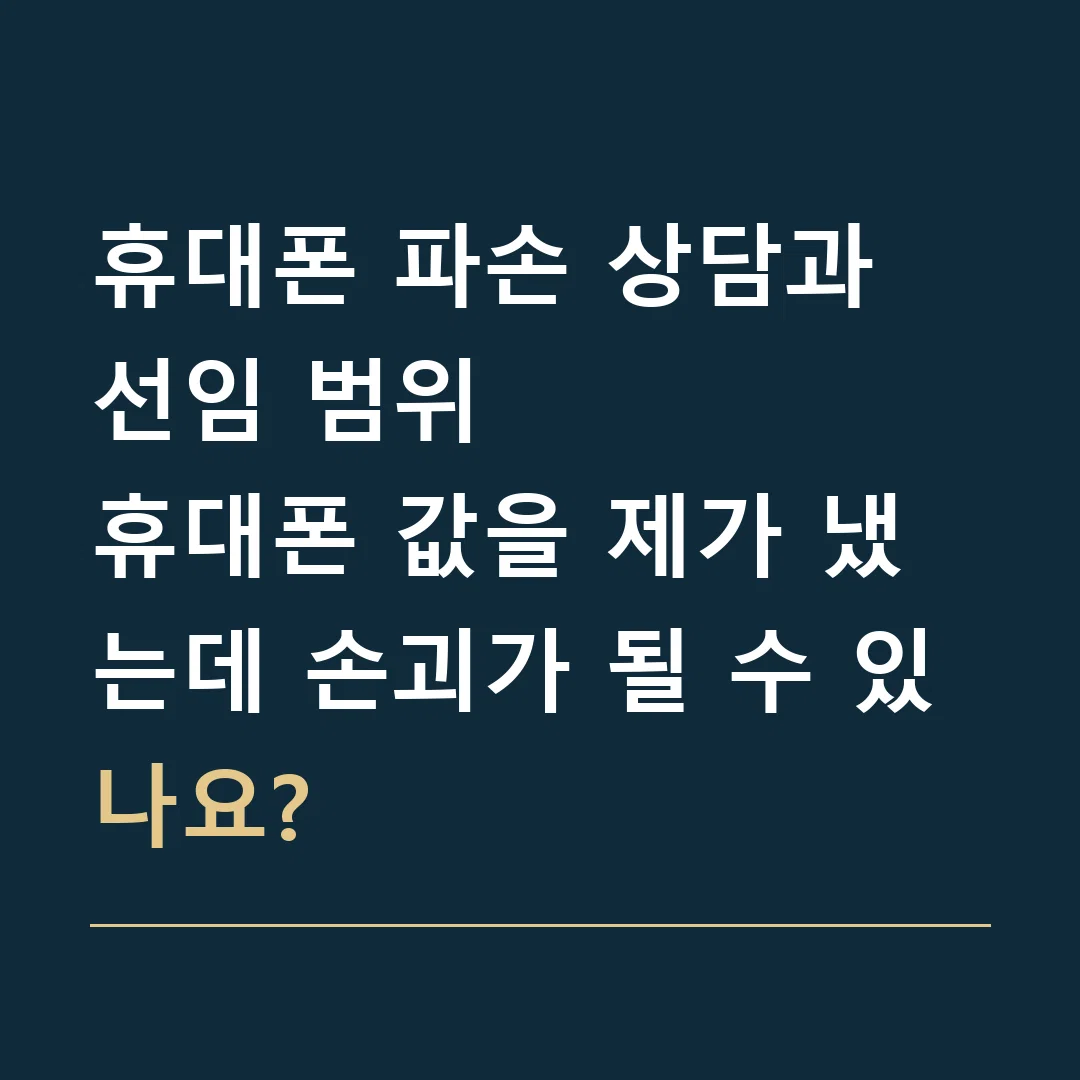 휴대폰 파손 상담과 선임 범위 · 휴대폰 값을 제가 냈는데 손괴가 될 수 있나요?