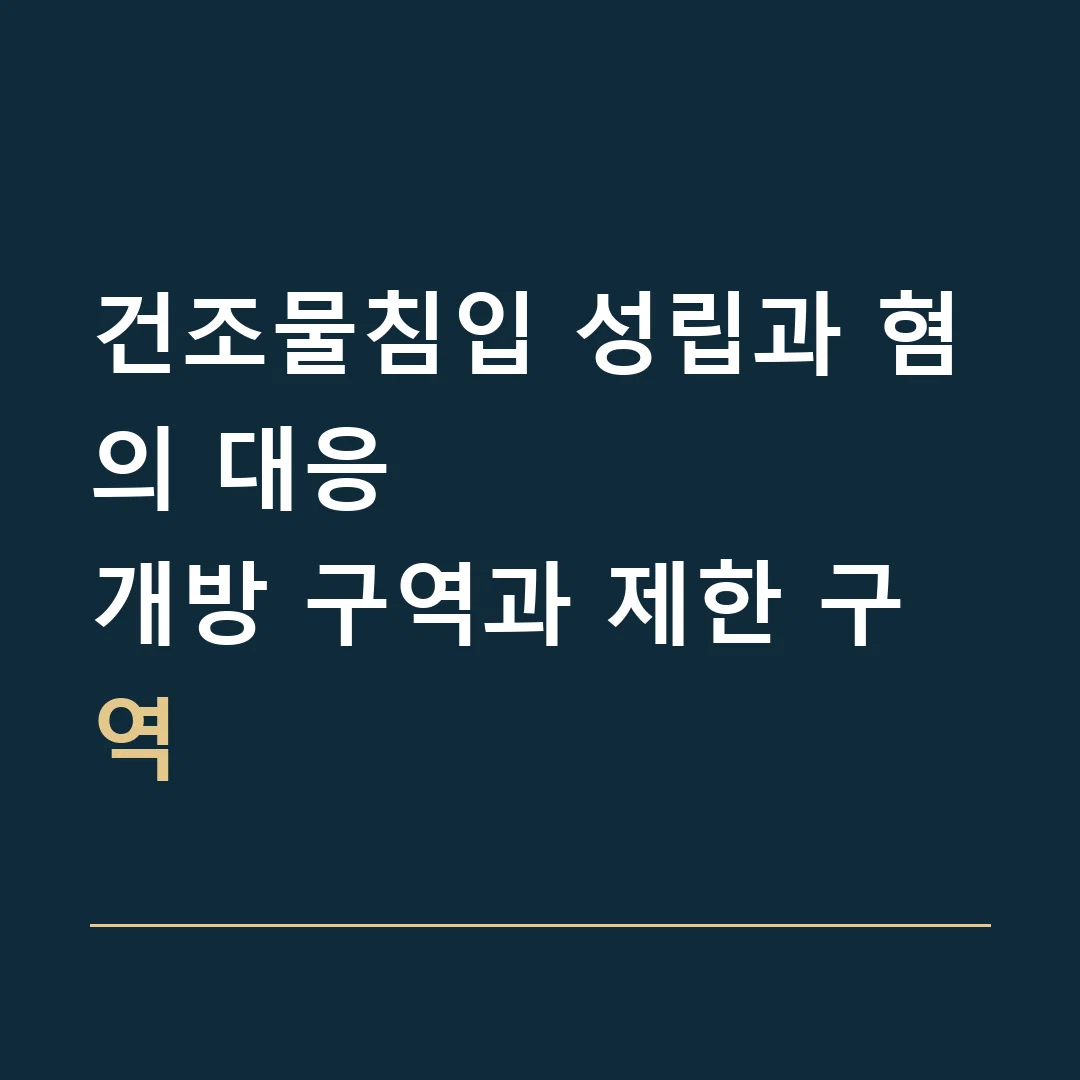 건조물침입 성립과 혐의 대응 · 개방 구역과 제한 구역