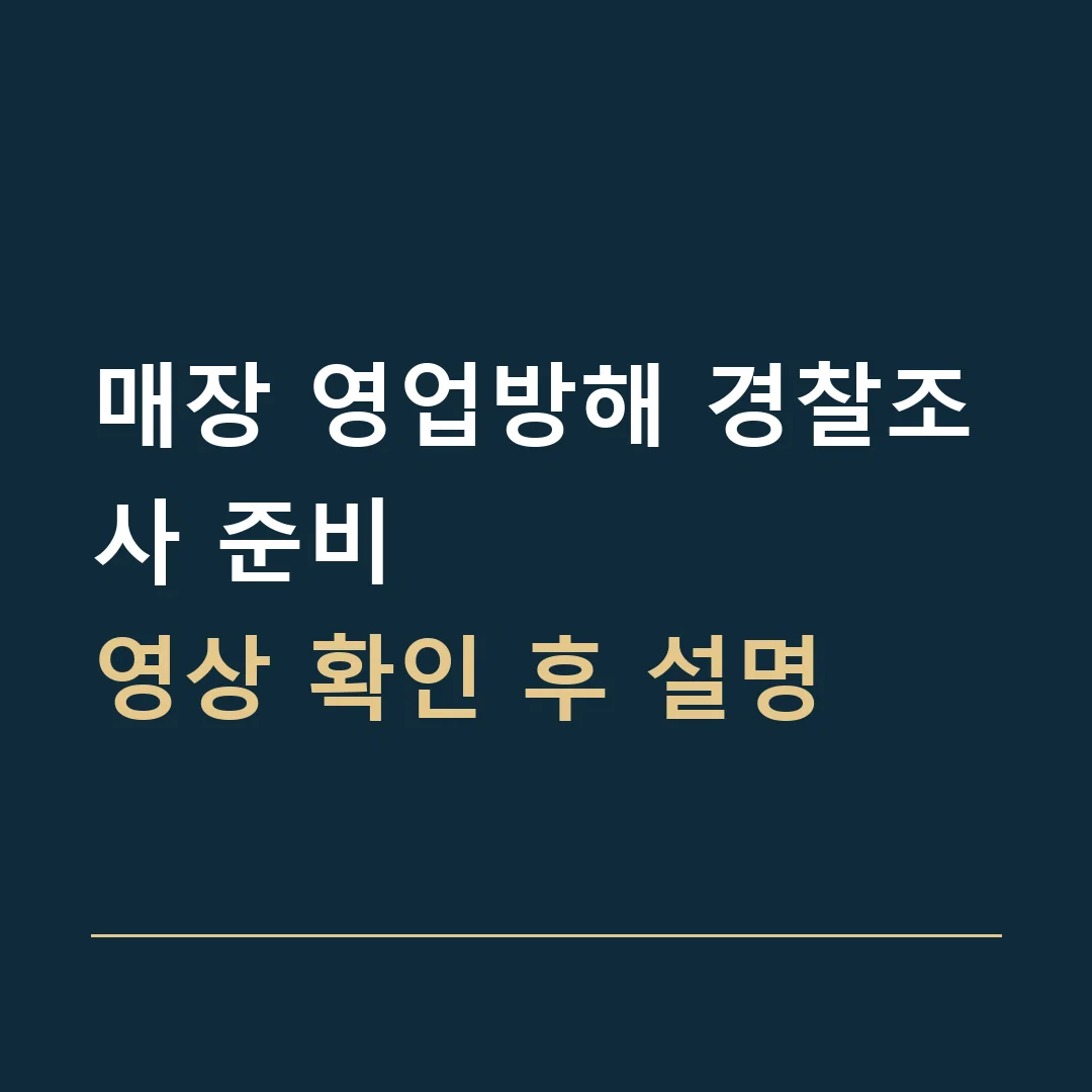 매장 영업방해 경찰조사 준비 · 영상 확인 후 설명