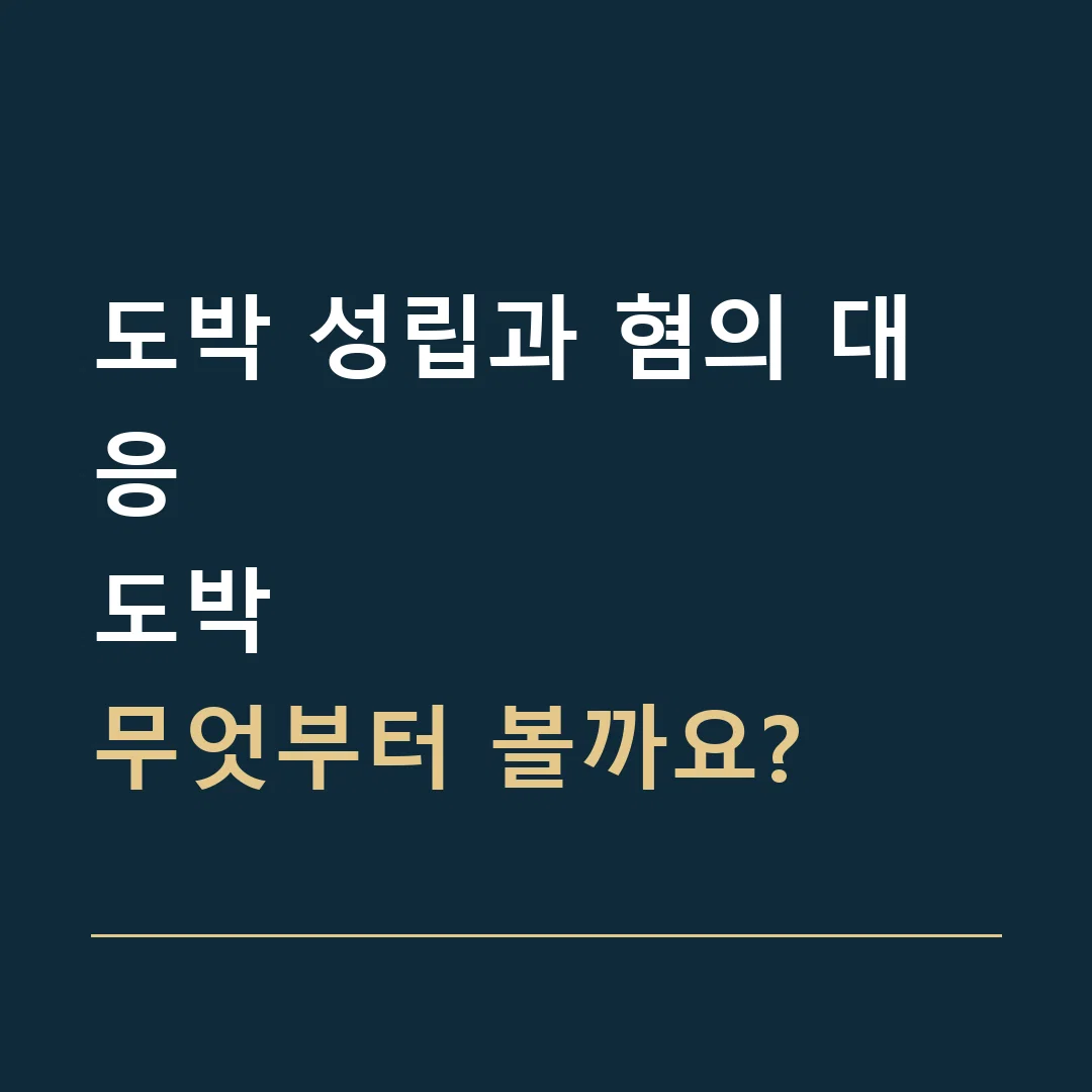 도박 성립과 혐의 대응 · 도박
무엇부터 볼까요?