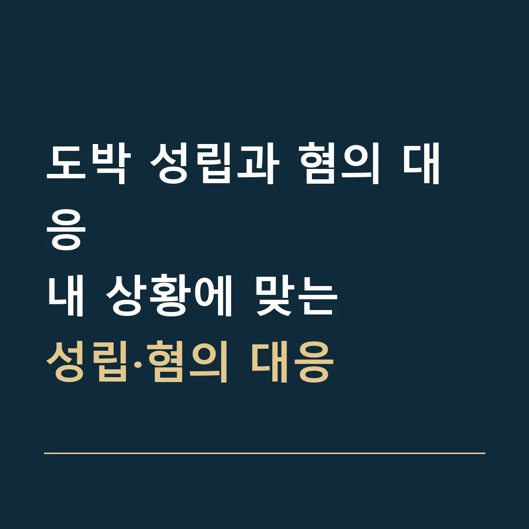 도박 성립과 혐의 대응 · 내 상황에 맞는
성립·혐의 대응