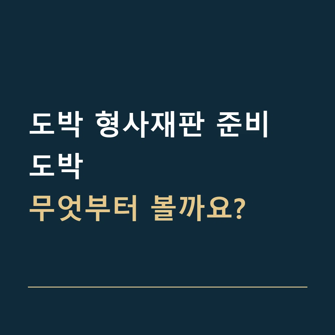 도박 형사재판 준비 · 도박
무엇부터 볼까요?