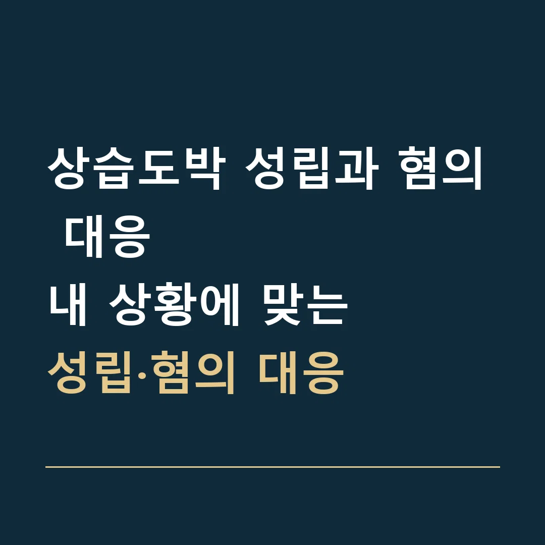 상습도박 성립과 혐의 대응 · 내 상황에 맞는
성립·혐의 대응