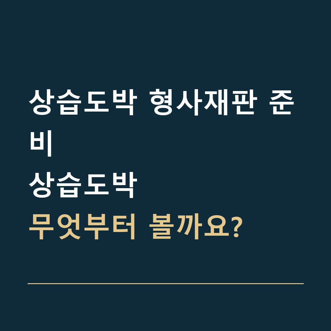 상습도박 형사재판 준비 · 상습도박
무엇부터 볼까요?