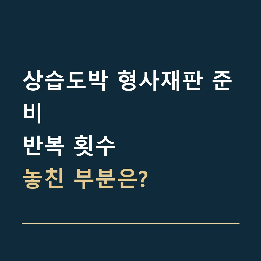 상습도박 형사재판 준비 · 반복 횟수
놓친 부분은?