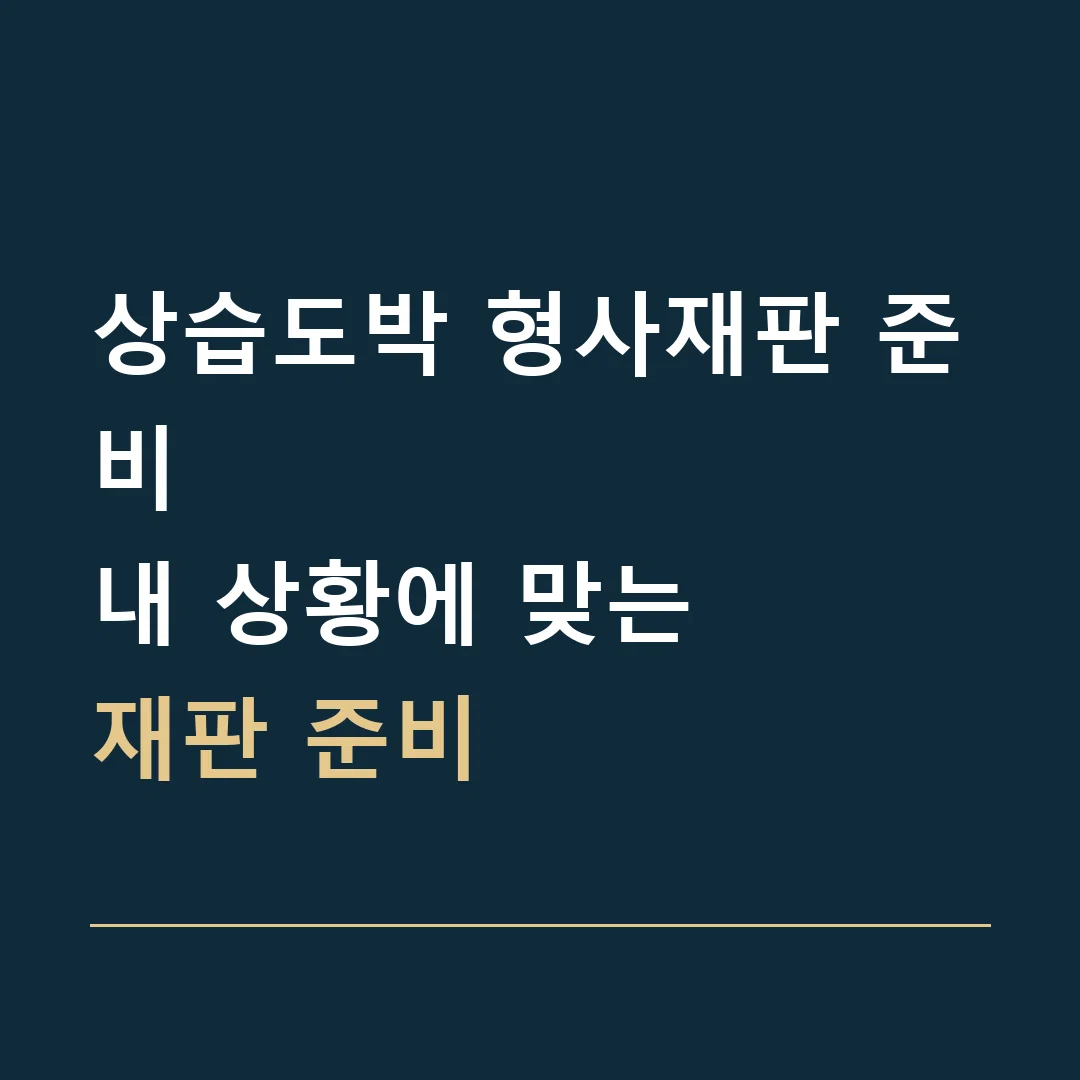 상습도박 형사재판 준비 · 내 상황에 맞는
재판 준비