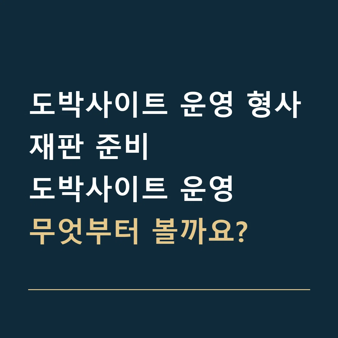 도박사이트 운영 형사재판 준비 · 도박사이트 운영
무엇부터 볼까요?