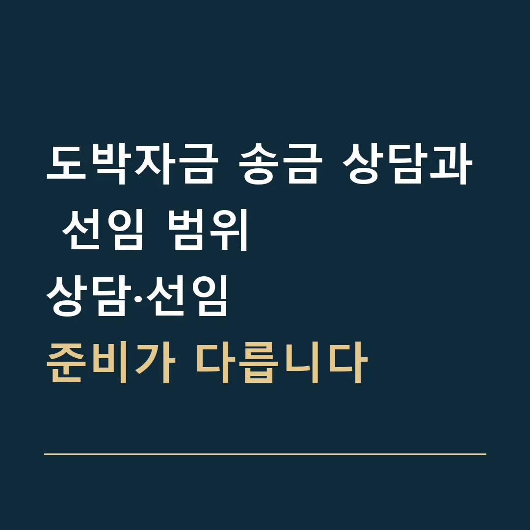 도박자금 송금 상담과 선임 범위 · 상담·선임
준비가 다릅니다