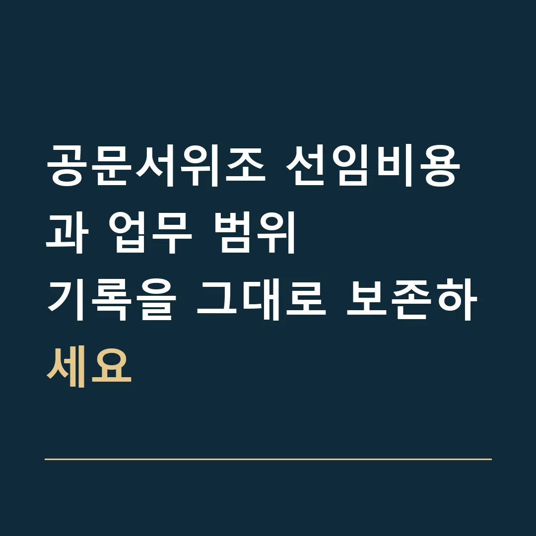 공문서위조 선임비용과 업무 범위 · 기록을 그대로 보존하세요