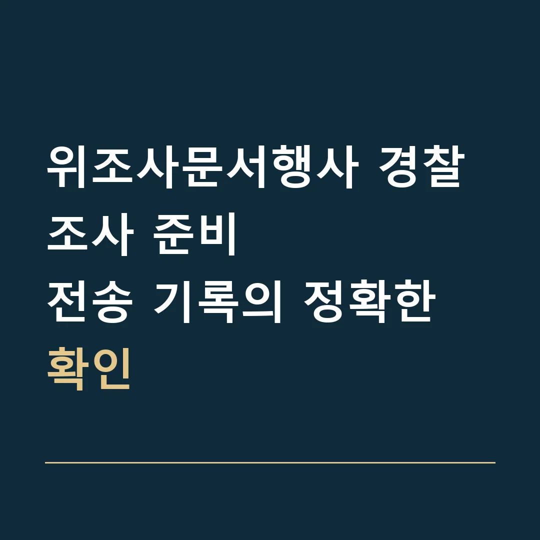 위조사문서행사 경찰조사 준비 · 전송 기록의 정확한 확인
