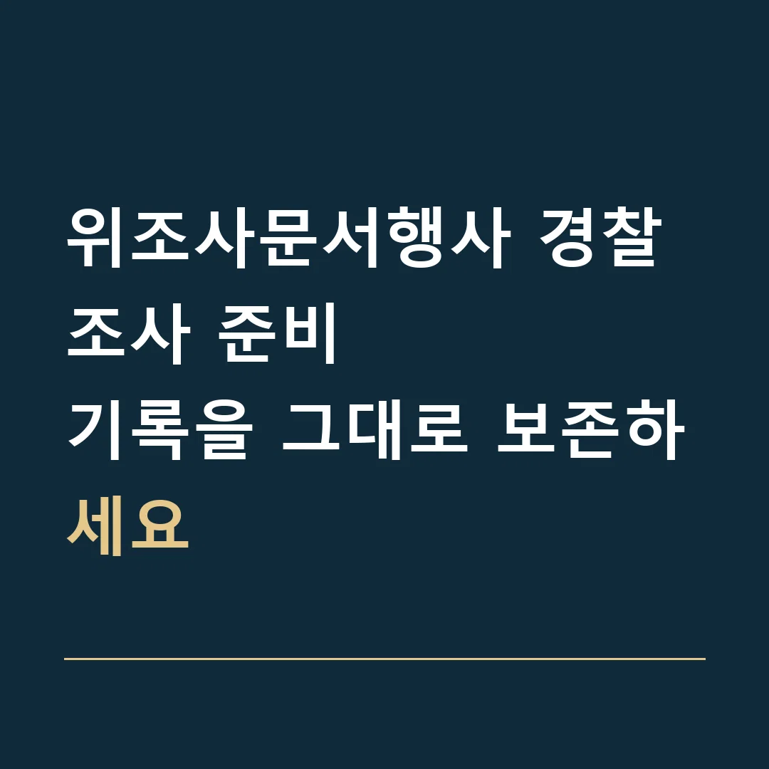 위조사문서행사 경찰조사 준비 · 기록을 그대로 보존하세요