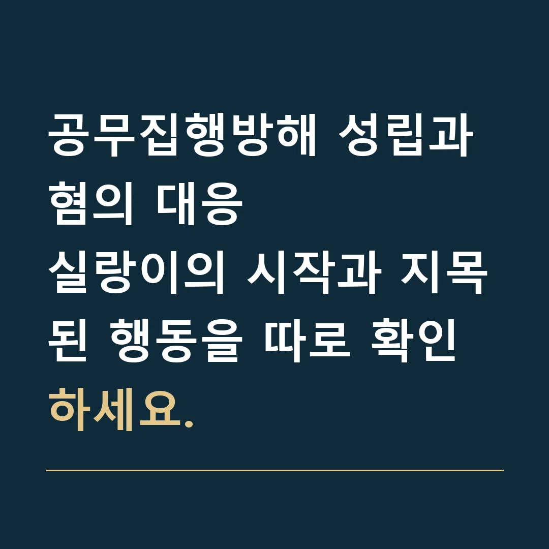 공무집행방해 성립과 혐의 대응 · 실랑이의 시작과 지목된 행동을 따로 확인하세요.