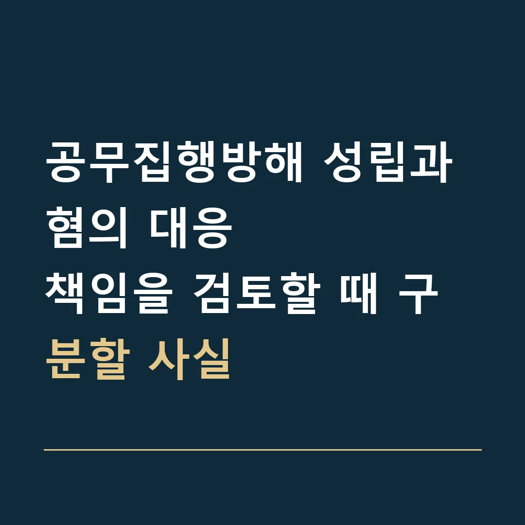 공무집행방해 성립과 혐의 대응 · 책임을 검토할 때 구분할 사실