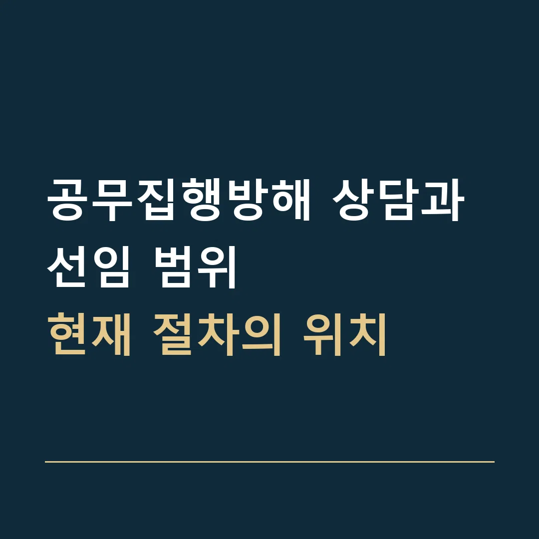 공무집행방해 상담과 선임 범위 · 현재 절차의 위치