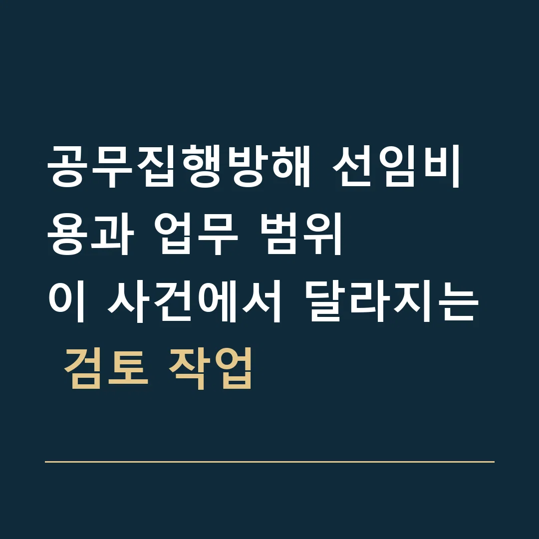 공무집행방해 선임비용과 업무 범위 · 이 사건에서 달라지는 검토 작업