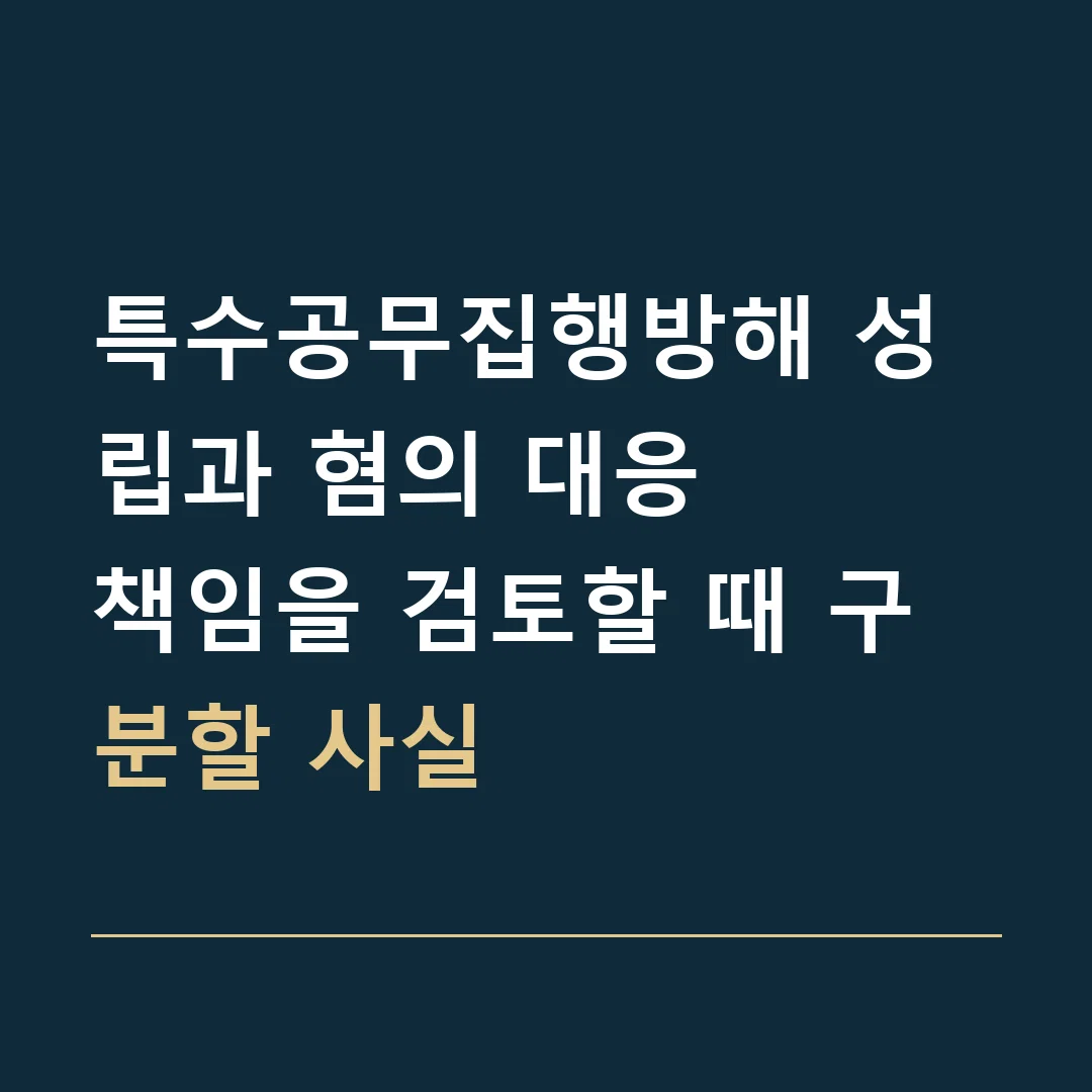특수공무집행방해 성립과 혐의 대응 · 책임을 검토할 때 구분할 사실