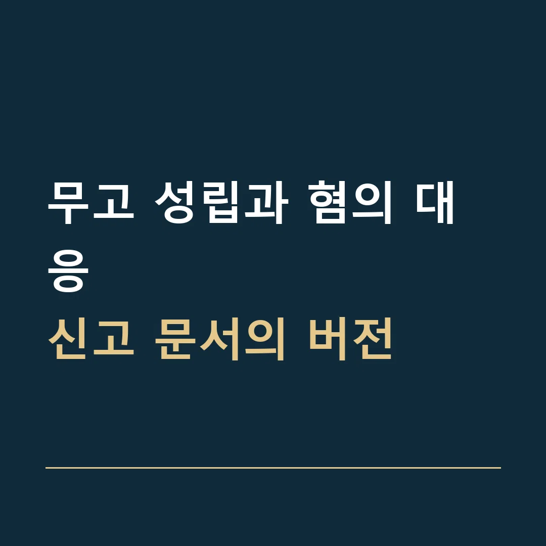 무고 성립과 혐의 대응 · 신고 문서의 버전