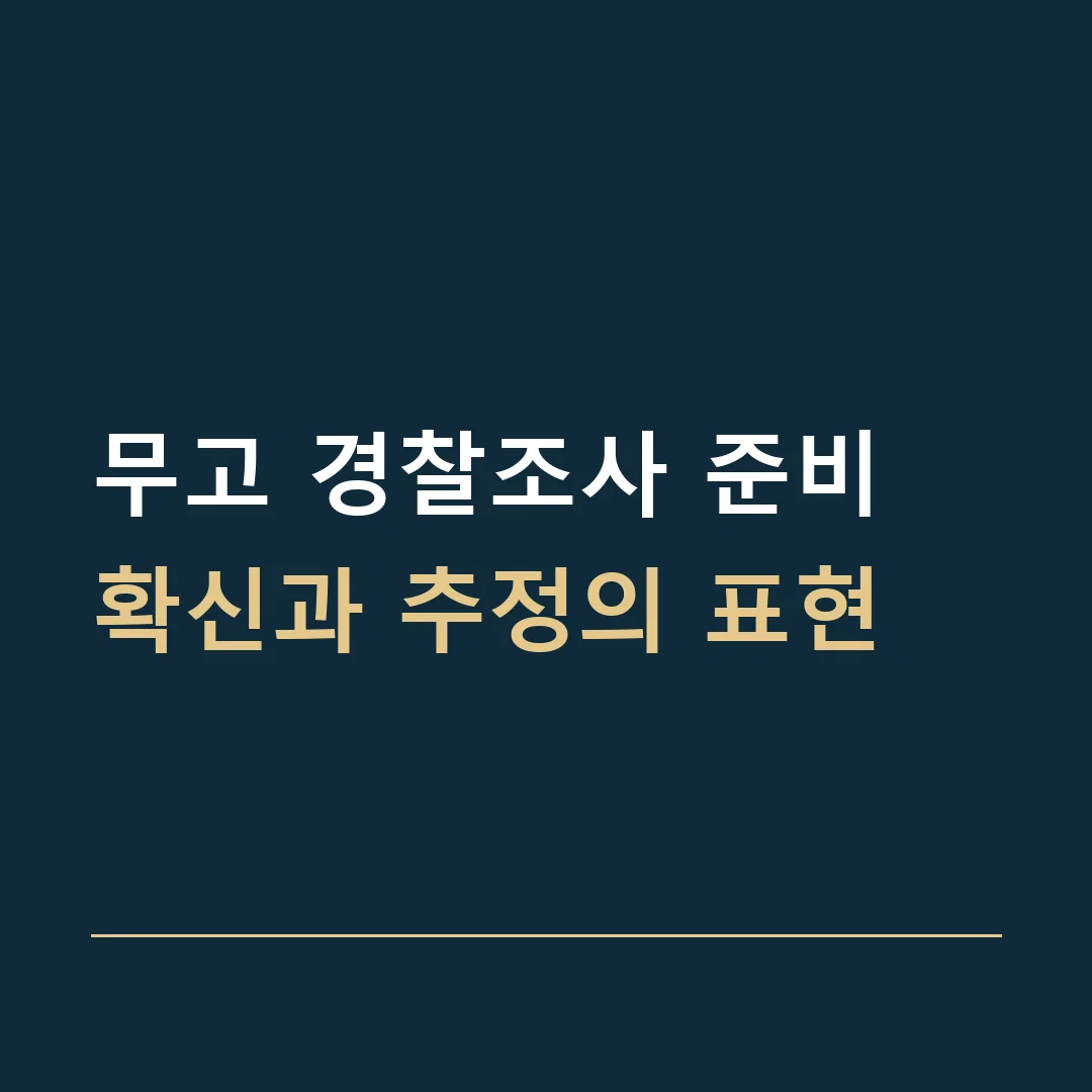 무고 경찰조사 준비 · 확신과 추정의 표현