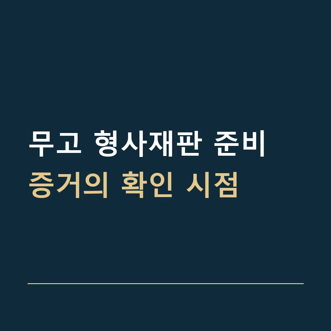 무고 형사재판 준비 · 증거의 확인 시점