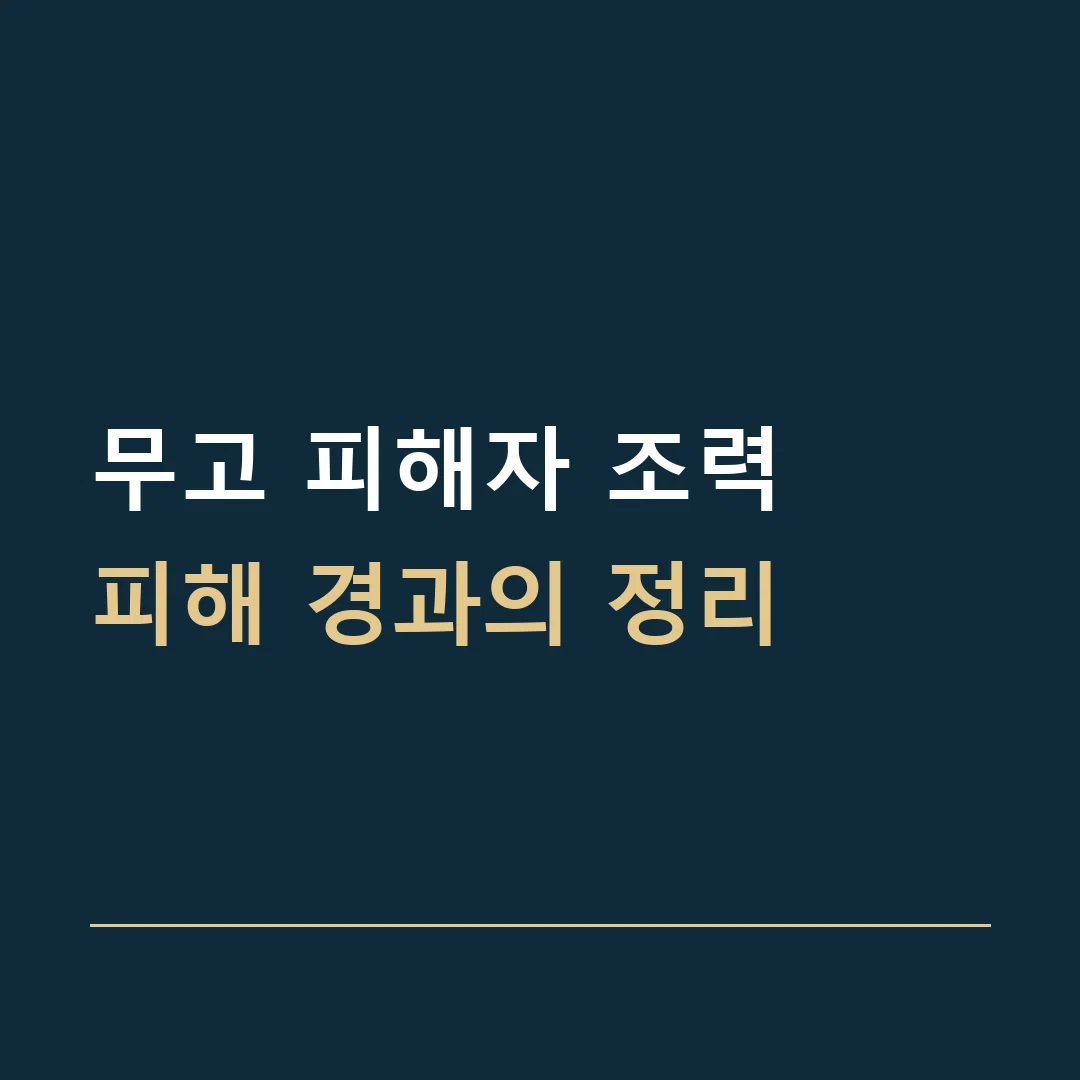 무고 피해자 조력 · 피해 경과의 정리