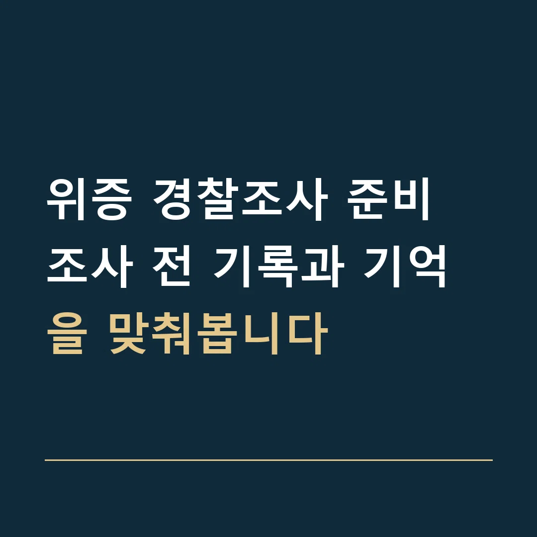 위증 경찰조사 준비 · 조사 전 기록과 기억을 맞춰봅니다
