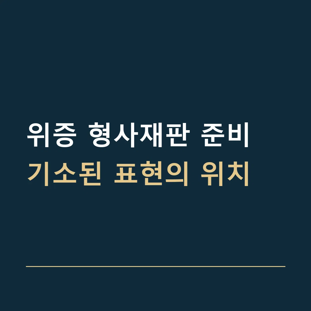 위증 형사재판 준비 · 기소된 표현의 위치