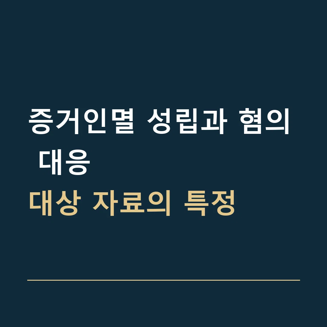 증거인멸 성립과 혐의 대응 · 대상 자료의 특정