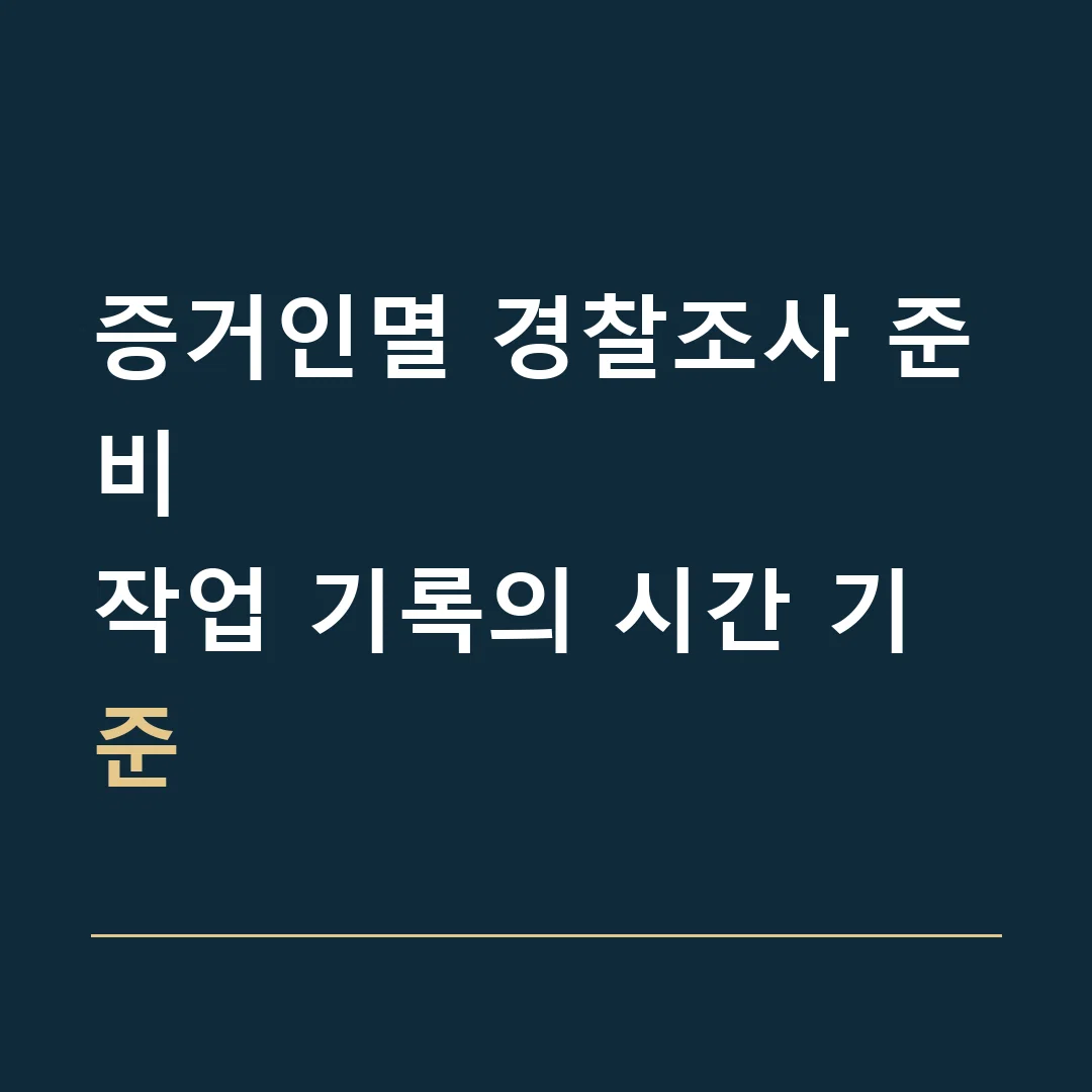 증거인멸 경찰조사 준비 · 작업 기록의 시간 기준