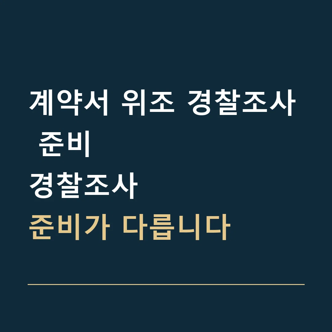 계약서 위조 경찰조사 준비 · 경찰조사
준비가 다릅니다