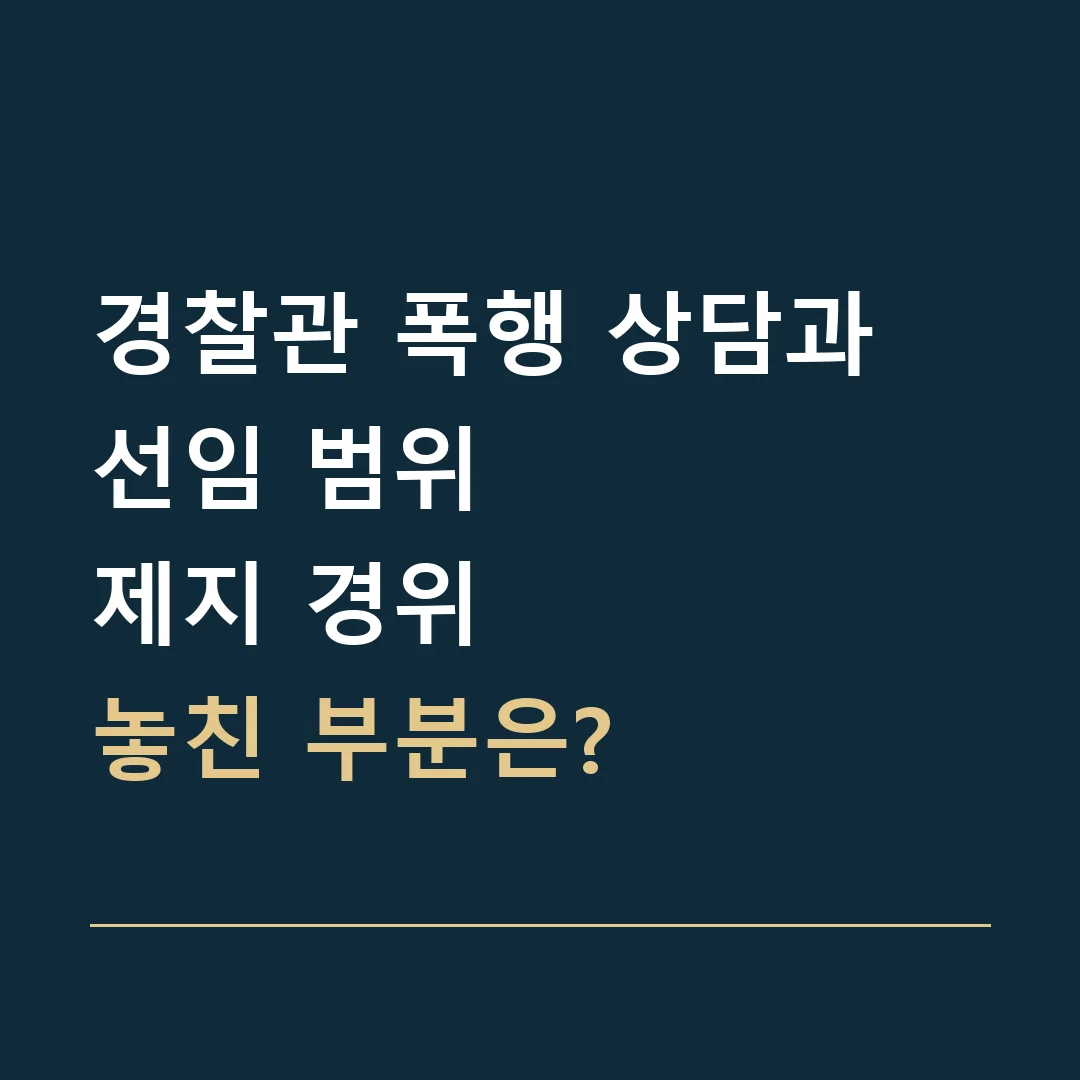 경찰관 폭행 상담과 선임 범위 · 제지 경위
놓친 부분은?