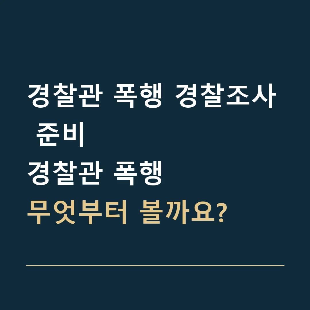 경찰관 폭행 경찰조사 준비 · 경찰관 폭행
무엇부터 볼까요?