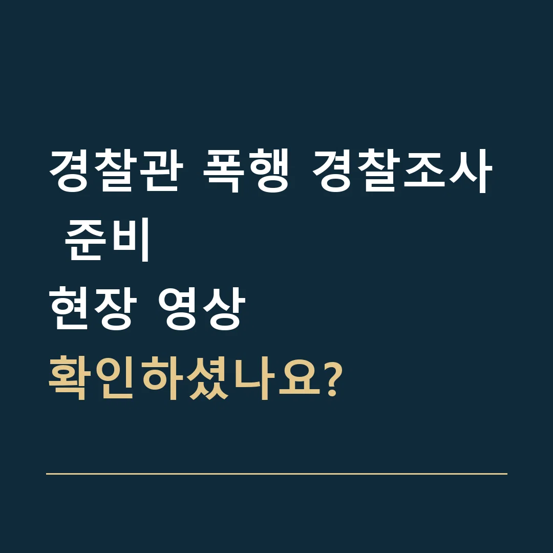 경찰관 폭행 경찰조사 준비 · 현장 영상
확인하셨나요?