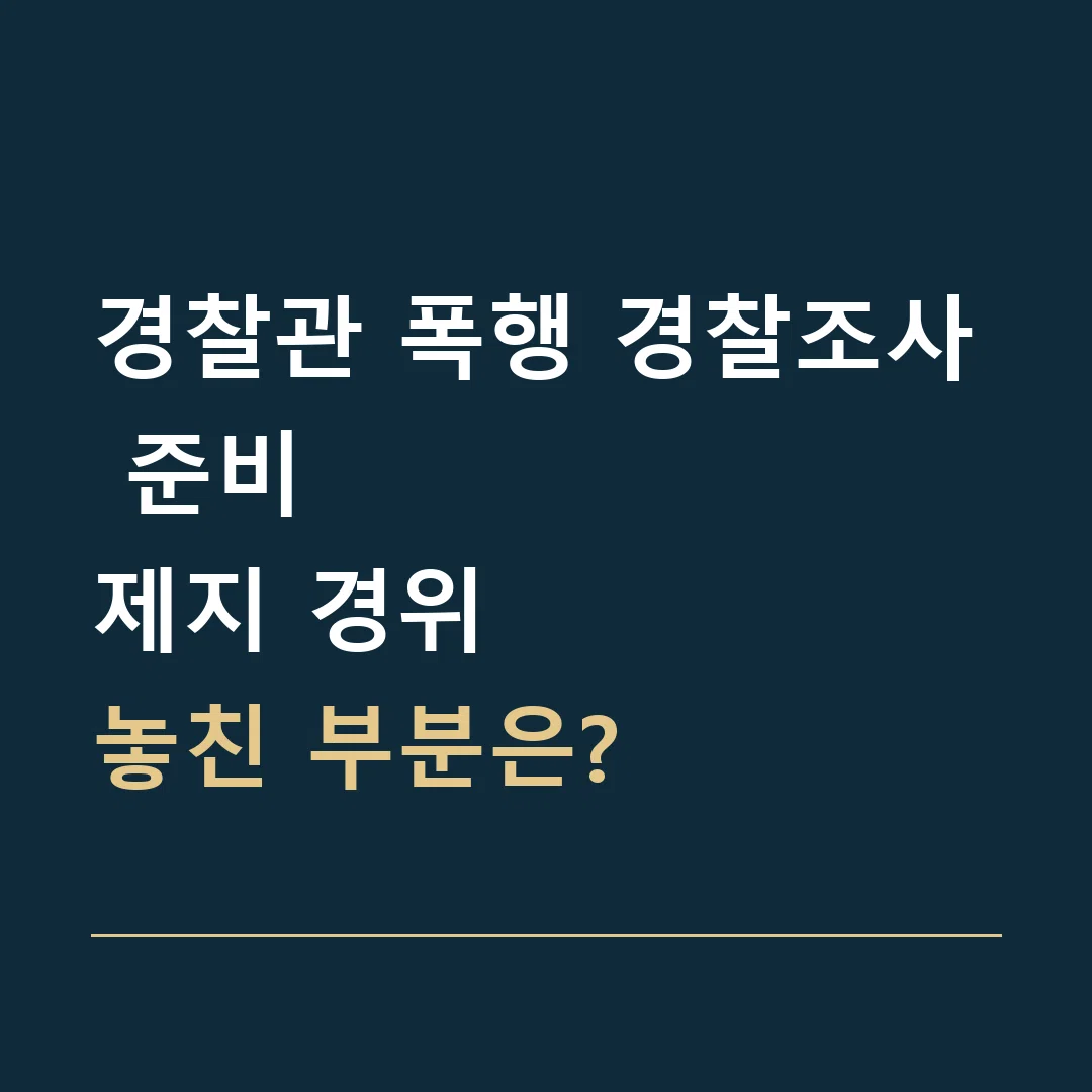 경찰관 폭행 경찰조사 준비 · 제지 경위
놓친 부분은?