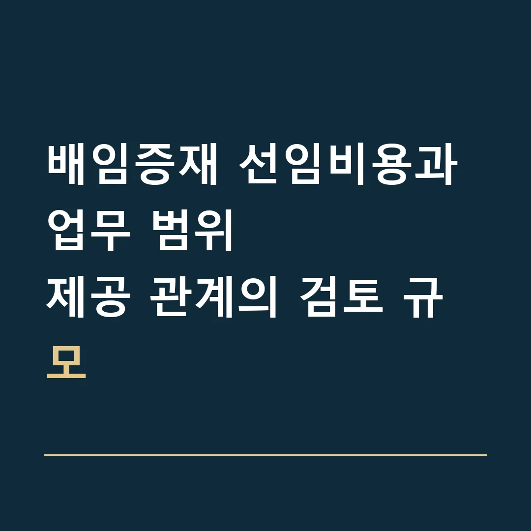 배임증재 선임비용과 업무 범위 · 제공 관계의 검토 규모