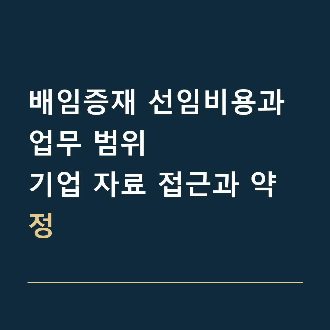 배임증재 선임비용과 업무 범위 · 기업 자료 접근과 약정