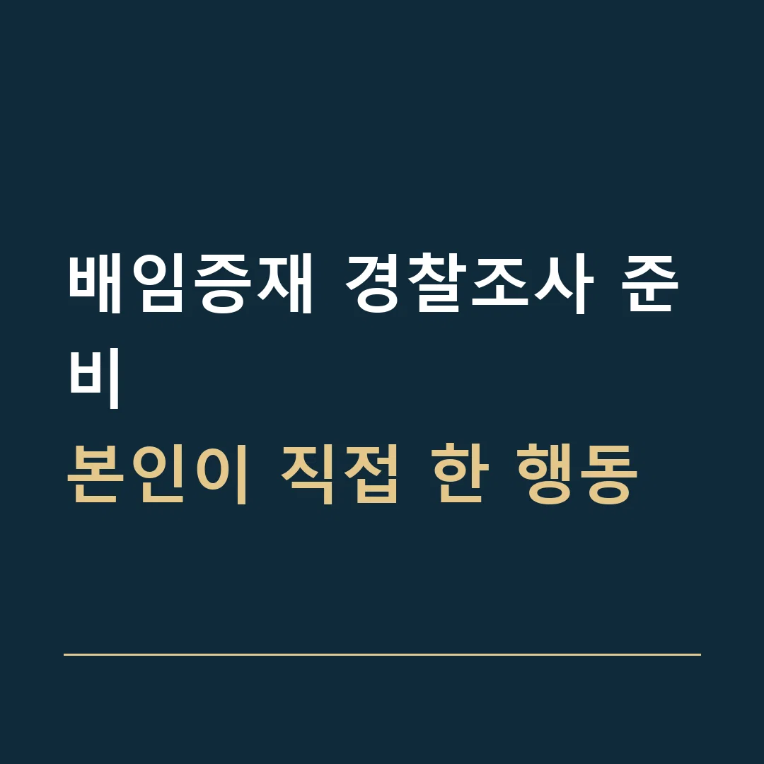 배임증재 경찰조사 준비 · 본인이 직접 한 행동