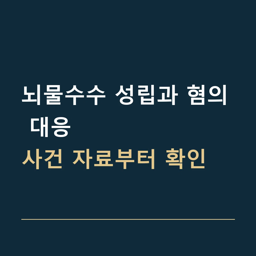 뇌물수수 성립과 혐의 대응 · 사건 자료부터 확인