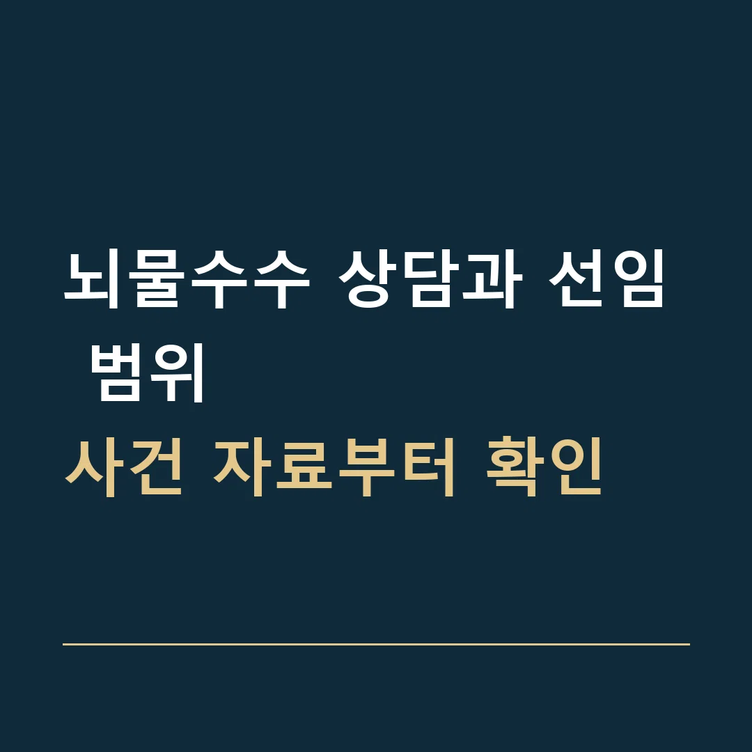 뇌물수수 상담과 선임 범위 · 사건 자료부터 확인