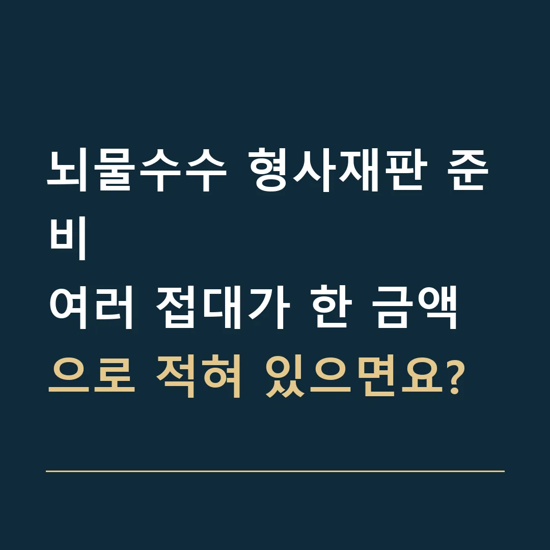 뇌물수수 형사재판 준비 · 여러 접대가 한 금액으로 적혀 있으면요?
